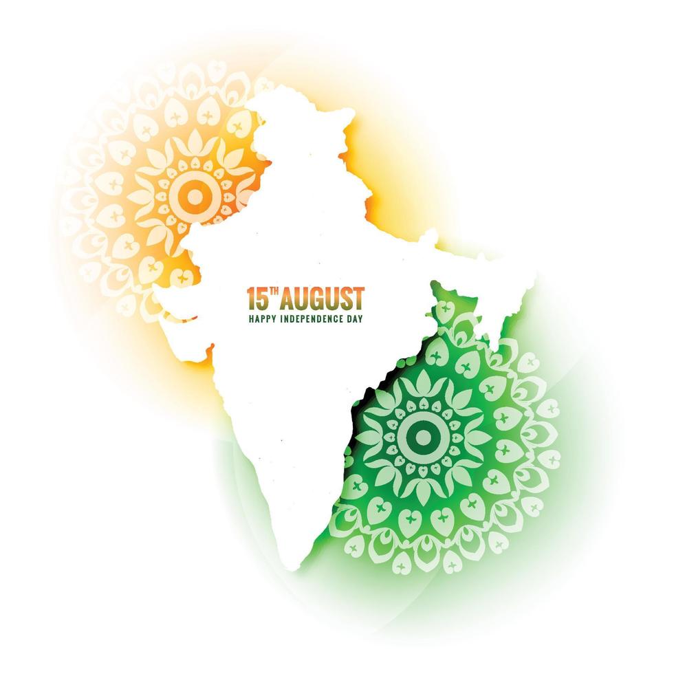 Indian country map with independence day card background vector