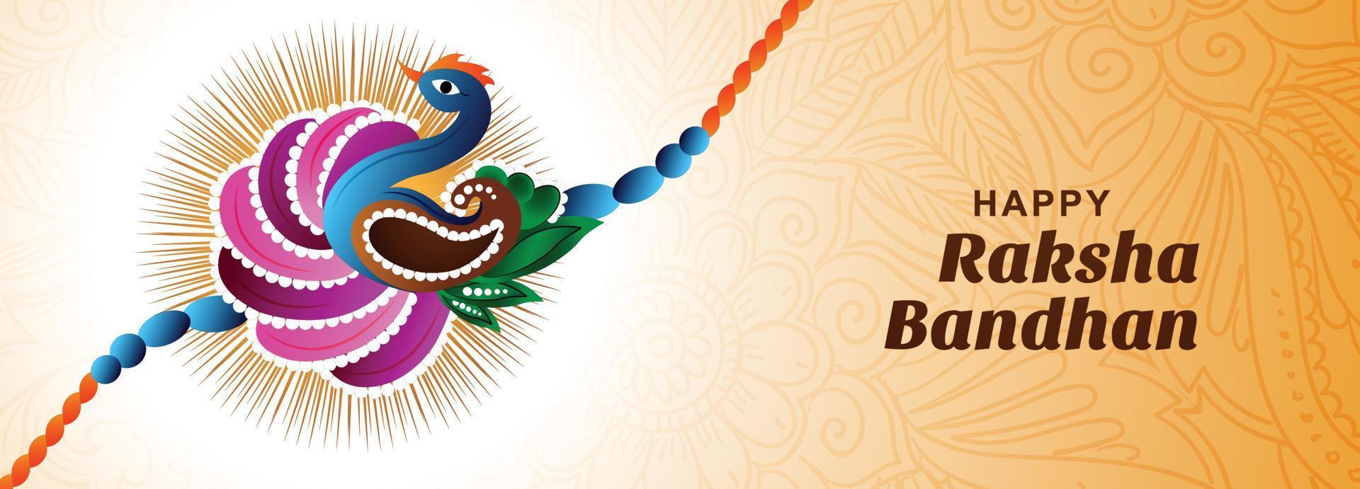 tarjeta del festival raksha bandhan con diseño de banner rakhi vector