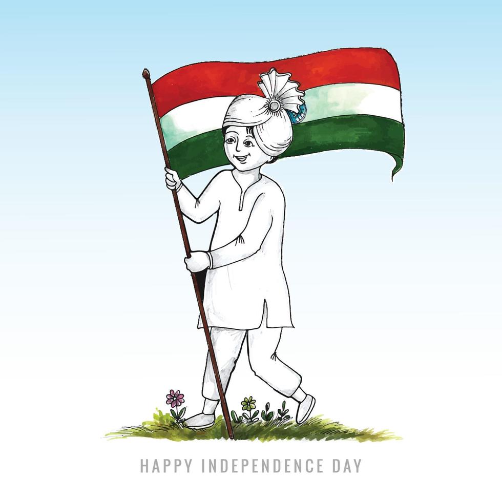 Continuous one line drawing 15th August India Happy Independence Day  concept. Single line draw design vector graphic illustration. 25548470  Vector Art at Vecteezy