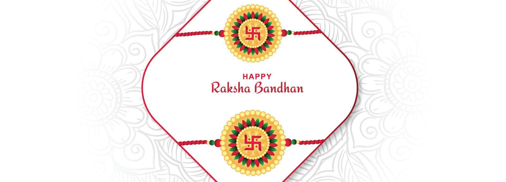 Indian festival raksha bandhan wishes card celebration banner design vector