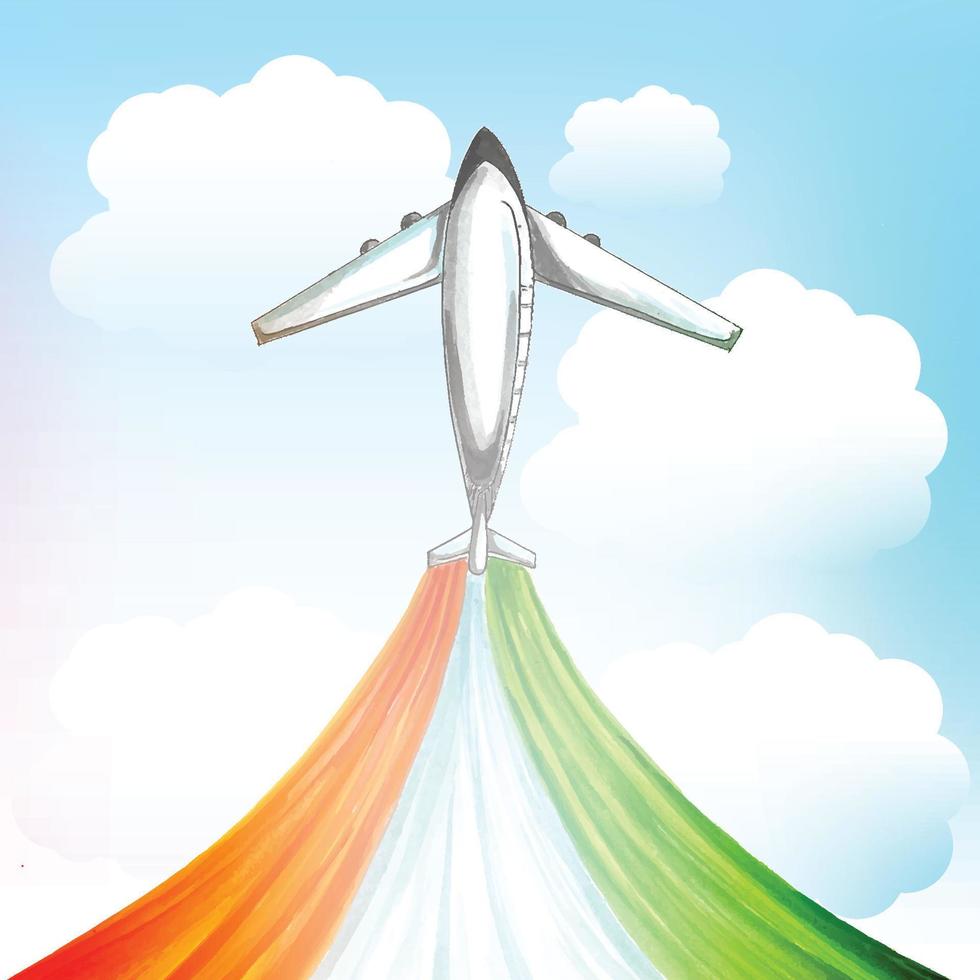 Happy independence day concept with airplane background vector
