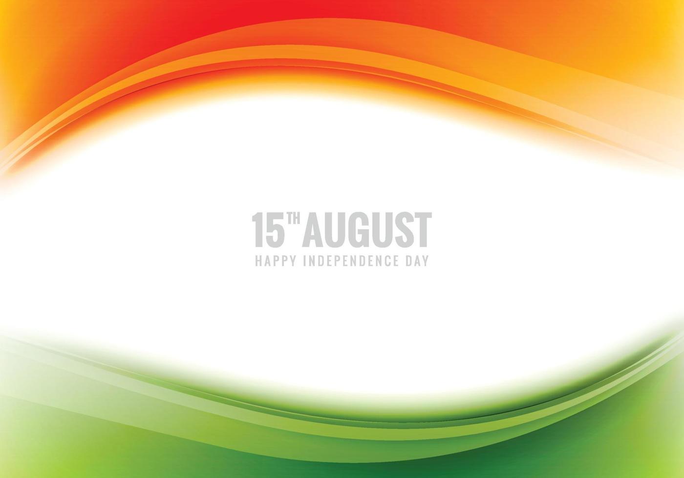 Tricolor wavy independence day card background vector