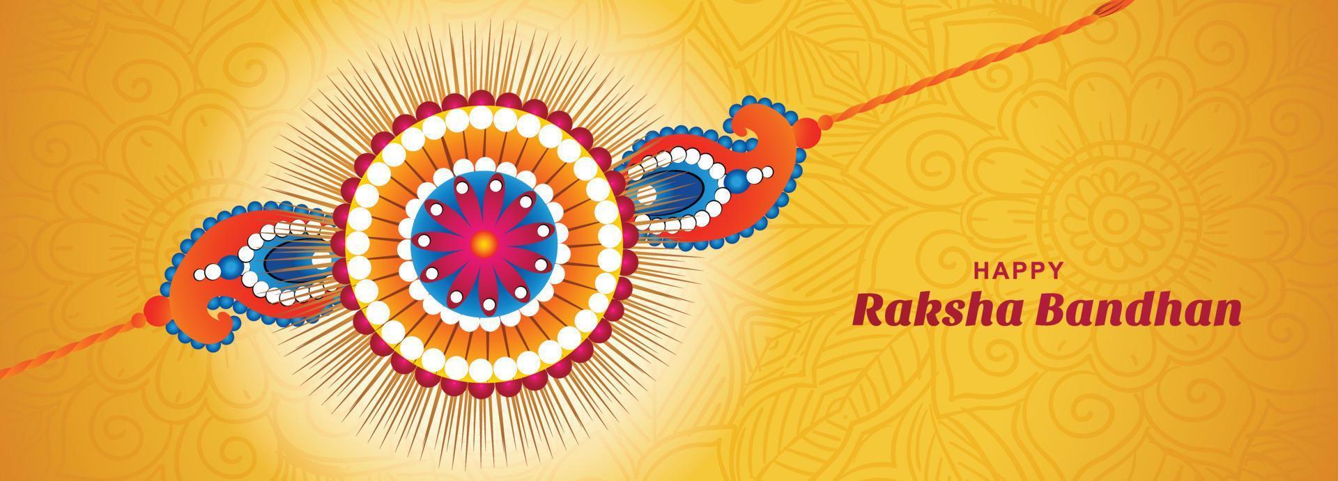 Beautiful hindu festival raksha bandhan card banner background vector