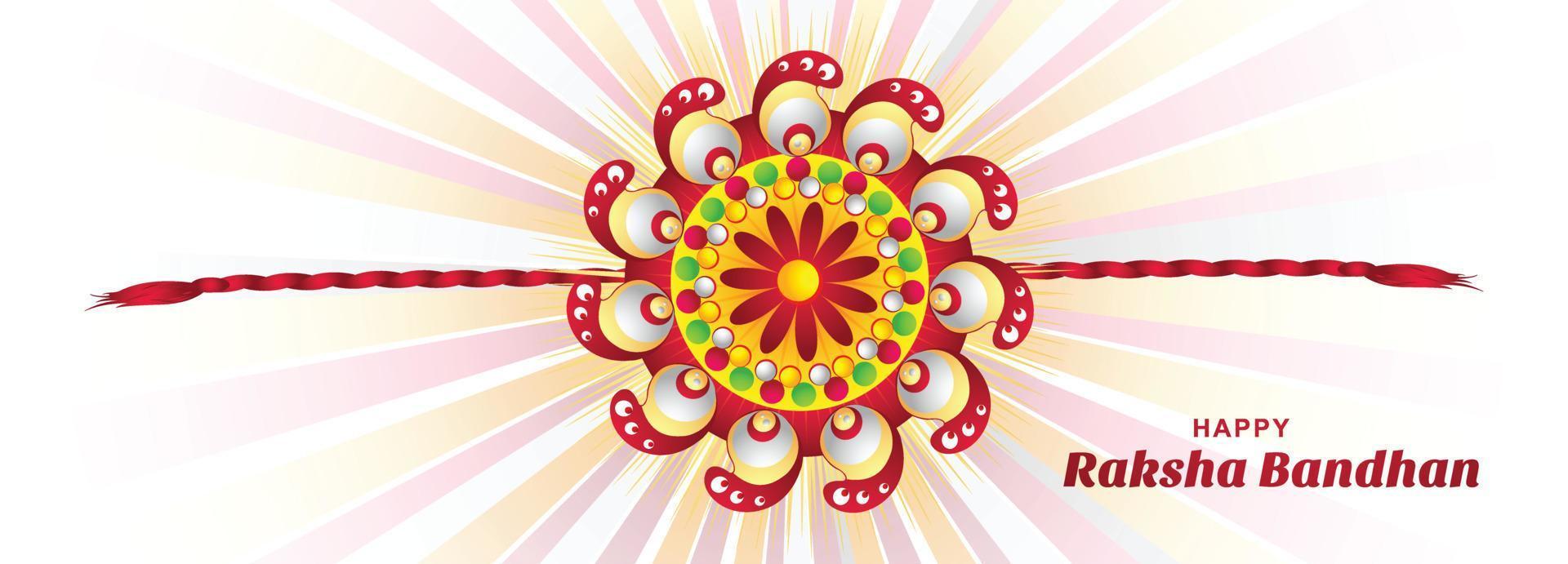 Beautiful hindu festival raksha bandhan card banner background vector