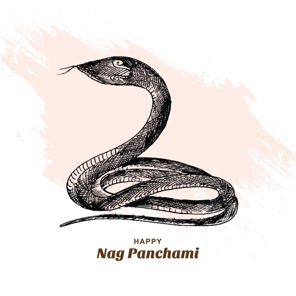 diseño de tarjeta de festival indio feliz nag panchami vector