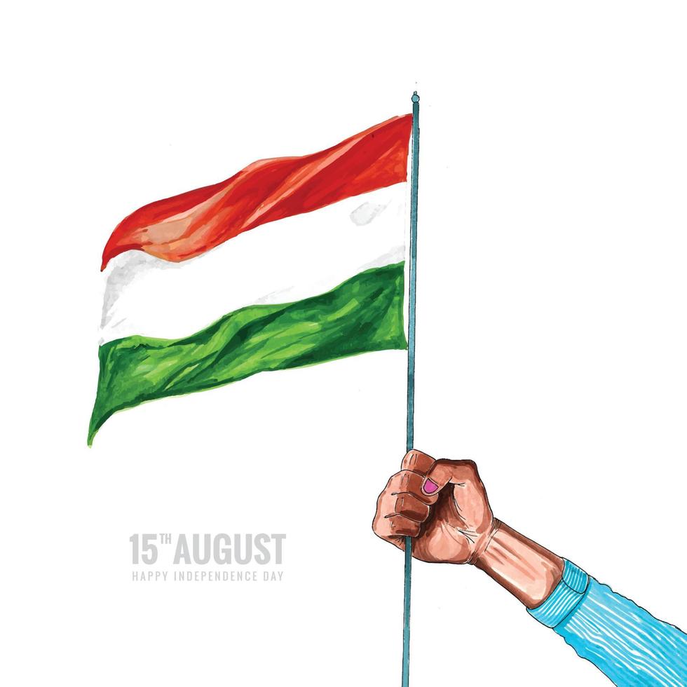 Hand holding Indian flag with happy independence day background 9967626  Vector Art at Vecteezy