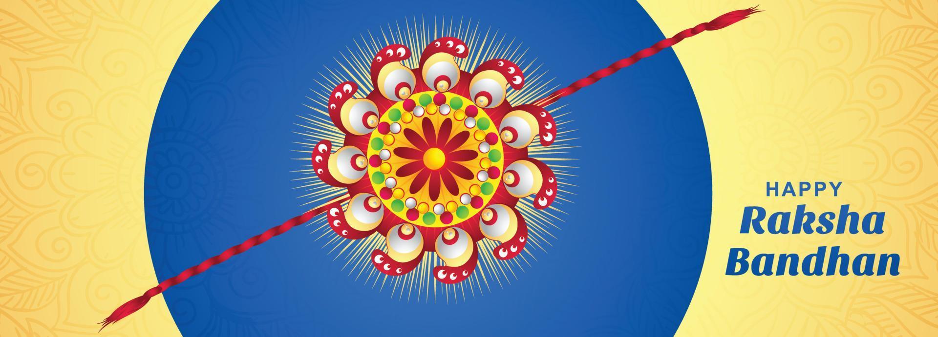 fondo de banner de tarjeta de celebración de festival de raksha bandhan vector