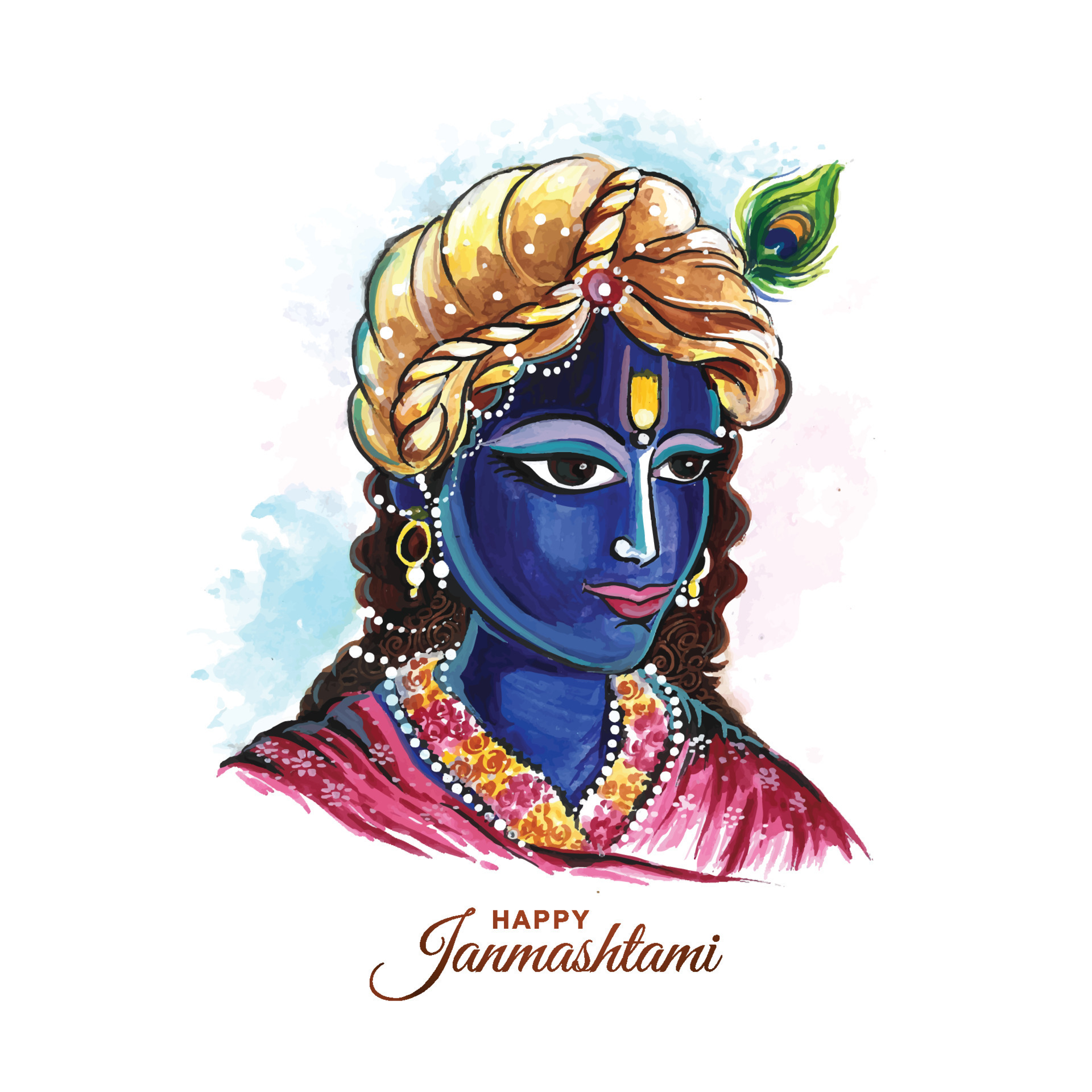 Happy janmashtami festival of india lord krishna beautiful card background  9967644 Vector Art at Vecteezy