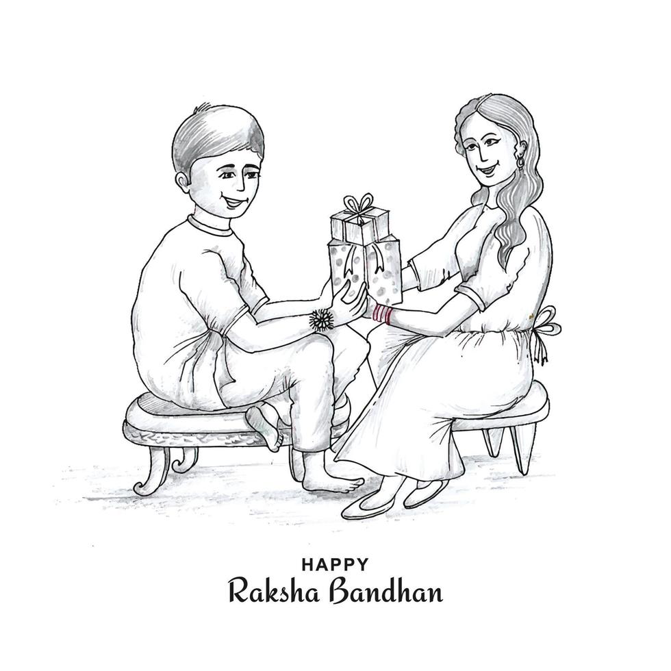20+ Drawing Of A Rakhi Raksha Bandhan Illustrations, Royalty-Free Vector  Graphics & Clip Art - iStock