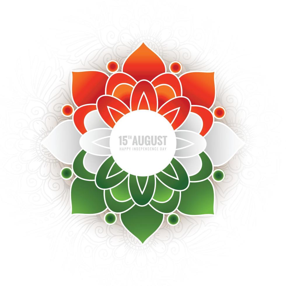 India independence day background with tricolor mandala floral background vector