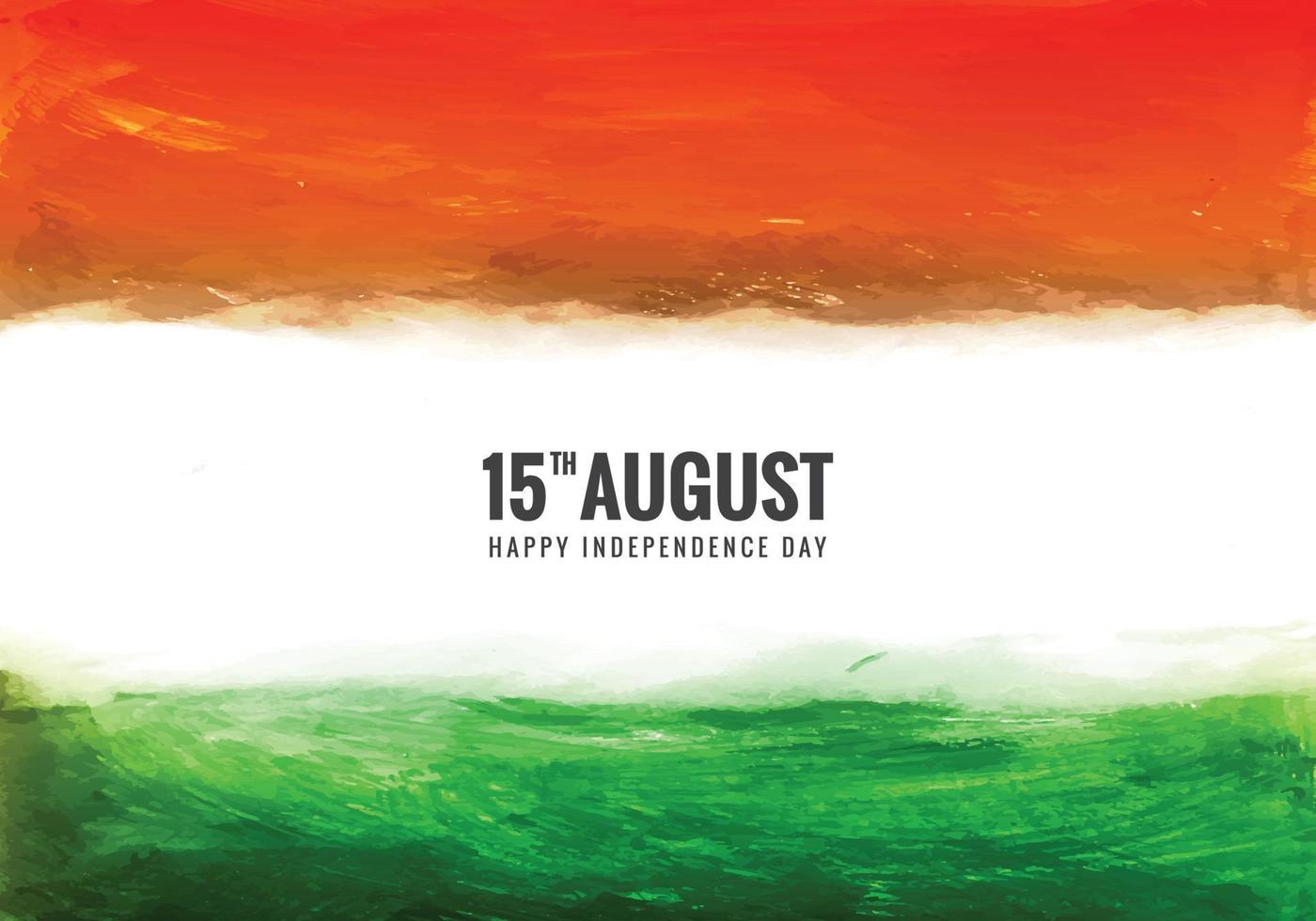 Elegant indian independence day tricolor theme watercolor texture background vector