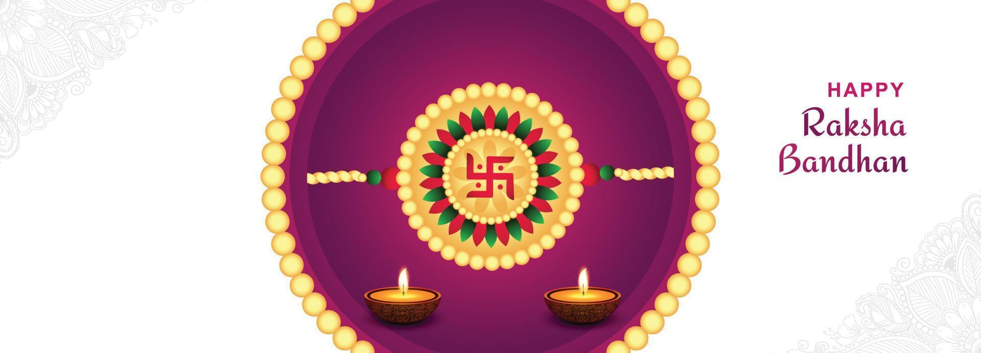 Raksha bandhan design with rakhi indian festival banner vector