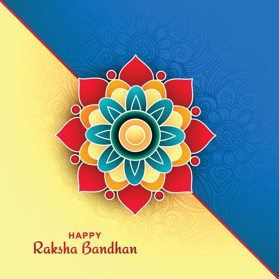 hermoso rakhi decorativo para el festival indio raksha bandhan diseño de tarjeta vector