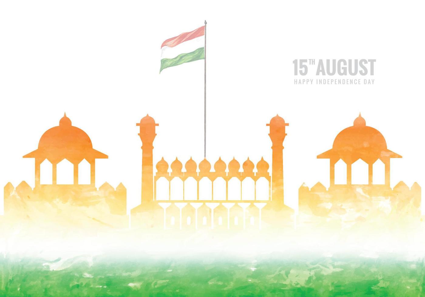 India independence day celebration on 15 august with lal kila bacground vector