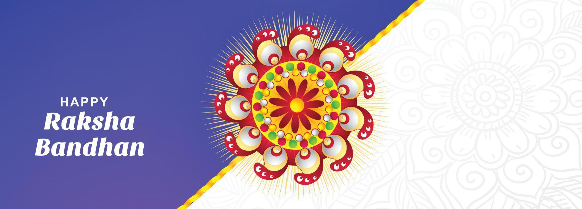 Indian festival raksha bandhan wishes card celebration banner design vector