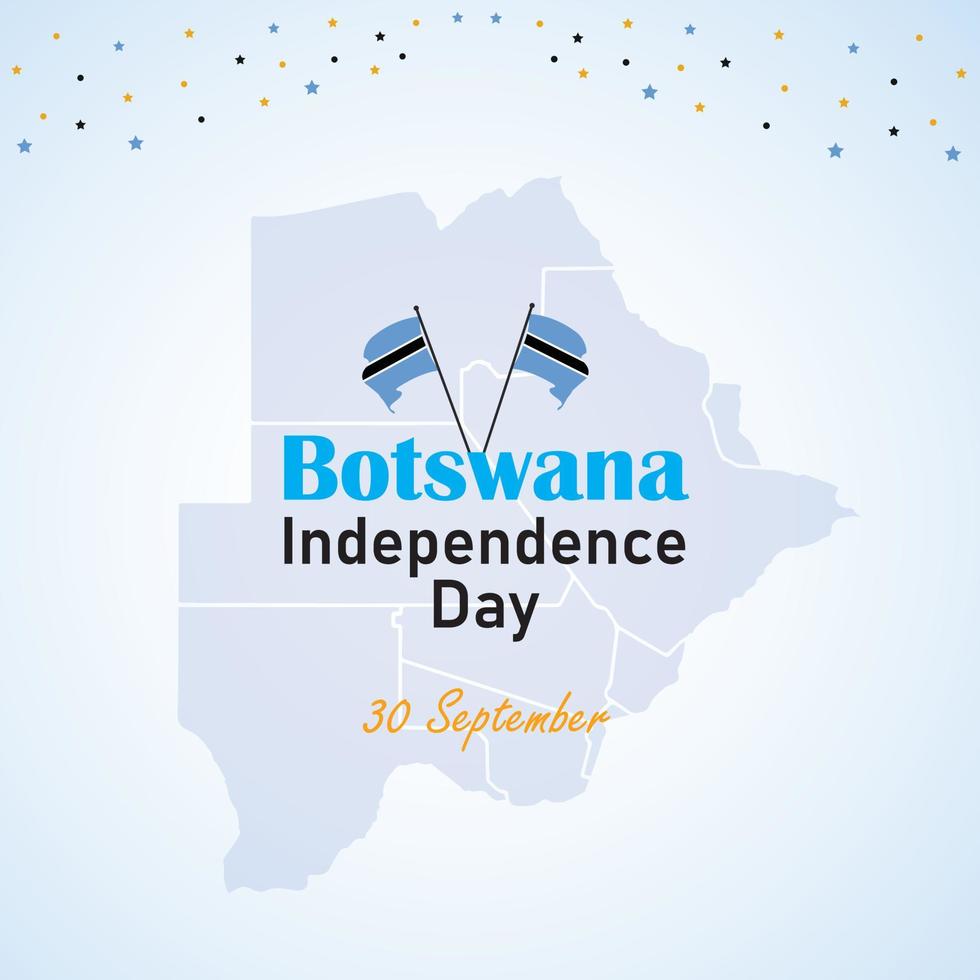 día de la independencia de botsuana. tarjeta de felicitación. globos voladores en los colores nacionales de botswana. feliz día de la independencia botswana ilustración vectorial. vector