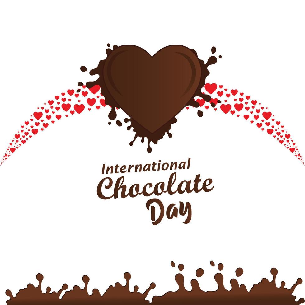 día mundial del chocolate. ilustración vectorial adecuado para tarjetas de felicitación, afiches y pancartas. vector