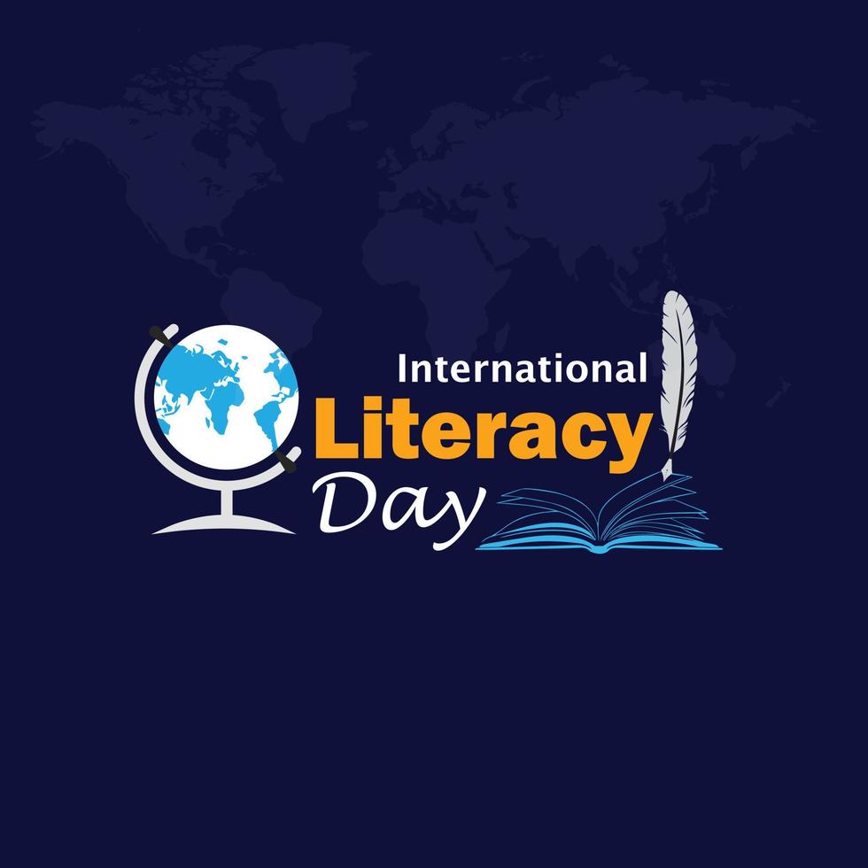 International Literacy Day, 8th September. Open book logo illustration vector. vector