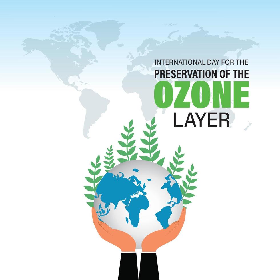 International Day for the Preservation of the Ozone Layer. September 16. Illustration Vector. vector