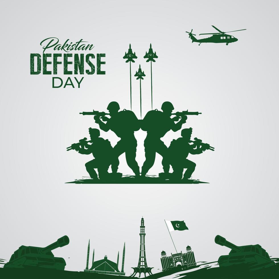 Día de la defensa de Pakistán. concepto de celebración. 6 de septiembre.plantilla para fondo, pancarta, tarjeta, afiche. ilustración vectorial vector