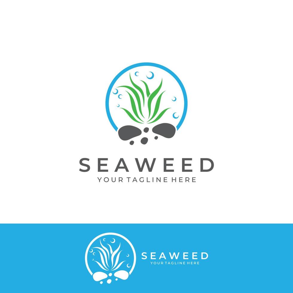 Seaweed logo with template illustration vector design.