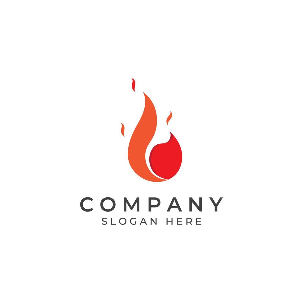 logotipo de fuego o llama, logotipo de bola de fuego y brasas. utilizando un concepto de diseño de plantilla de ilustración vectorial. vector