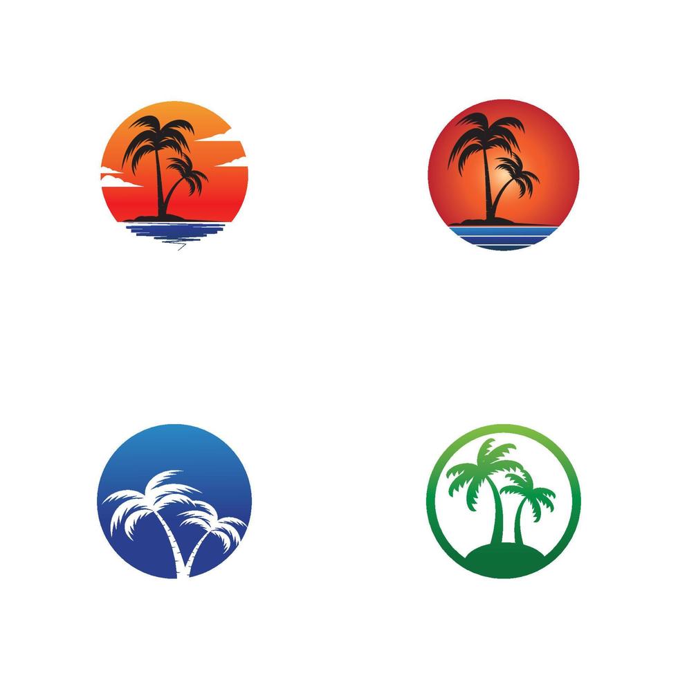 Palm tree summer logo template vector