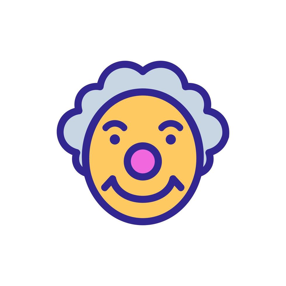 personaje de circo con ilustración de contorno de vector de icono de sonrisa astuta