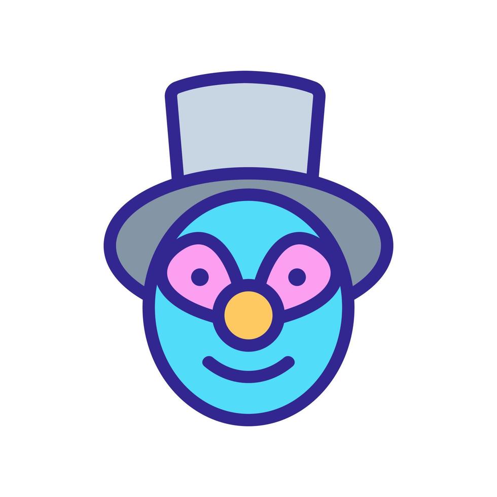 clown eye makeup in high hat icon vector outline illustration