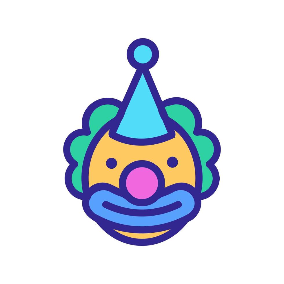 birthday clown with cap icon vector outline illustration