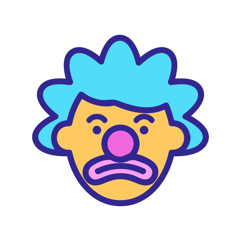 offended clown actor icon vector outline illustration