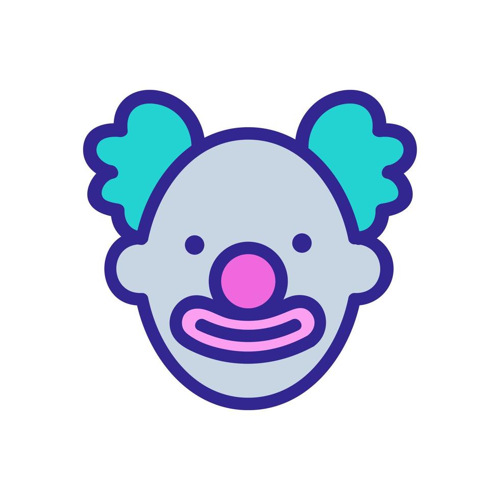 clown with circled lips and curls of hair icon vector outline illustration
