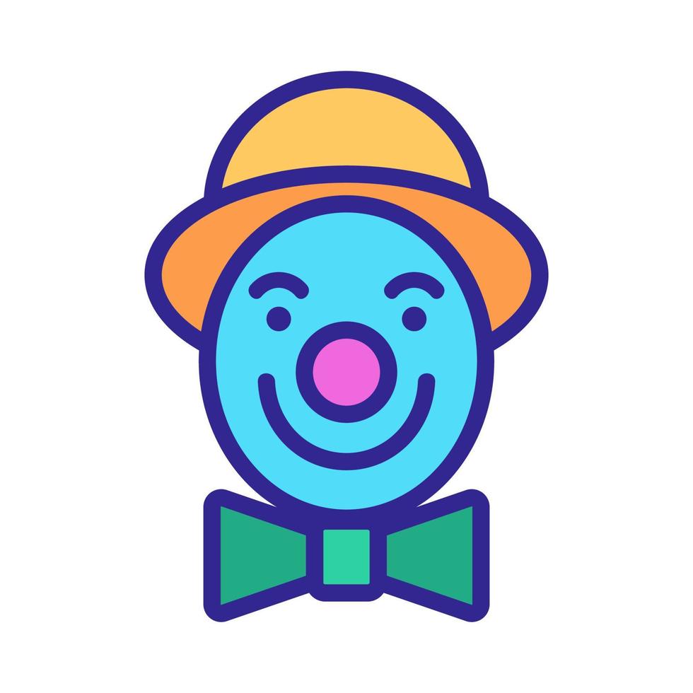 clown in butterfly and with hat icon vector outline illustration