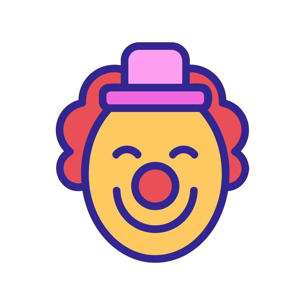 payaso de circo con gorra pequeña en la cabeza icono vector ilustración de contorno