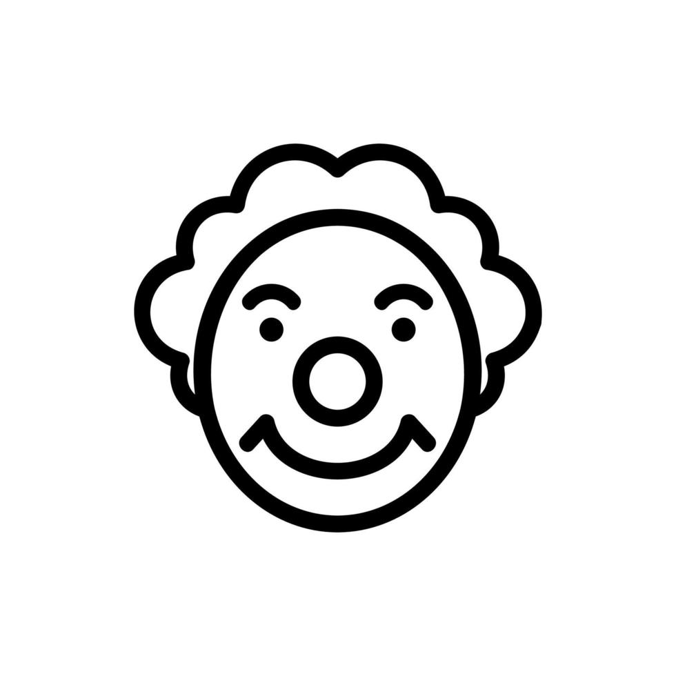 personaje de circo con ilustración de contorno de vector de icono de sonrisa astuta