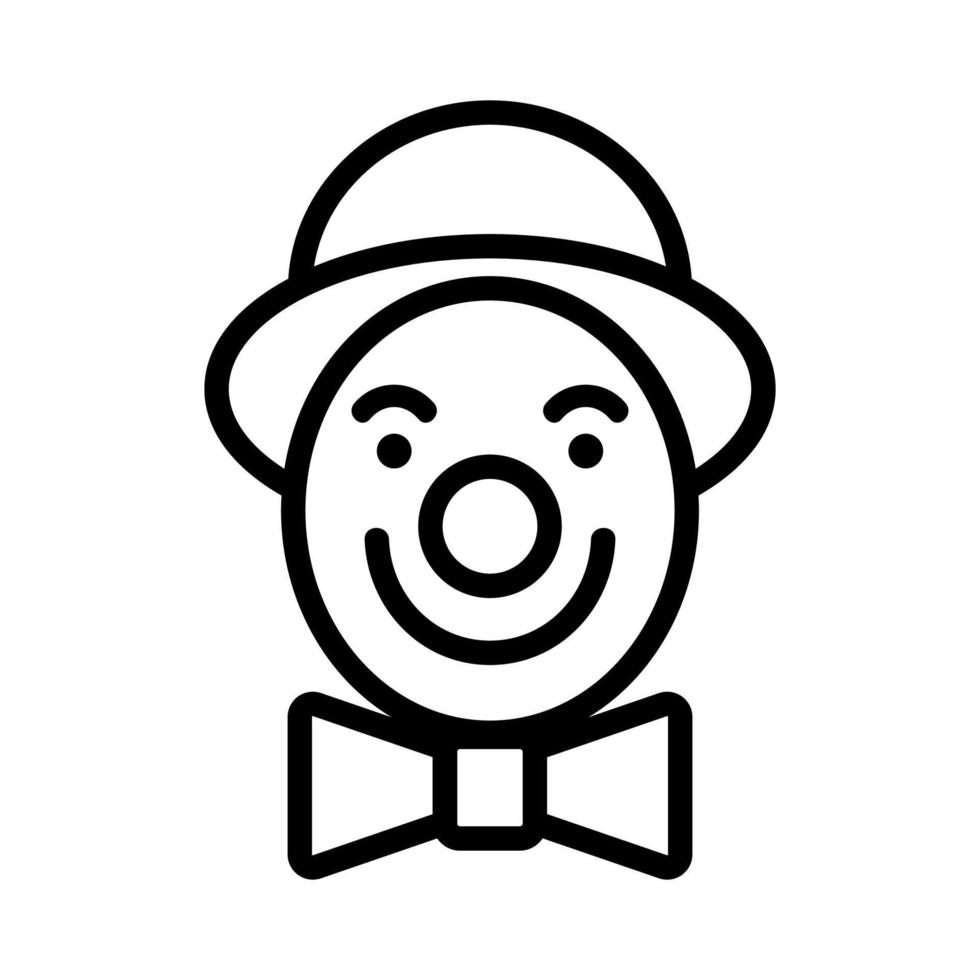 clown in butterfly and with hat icon vector outline illustration