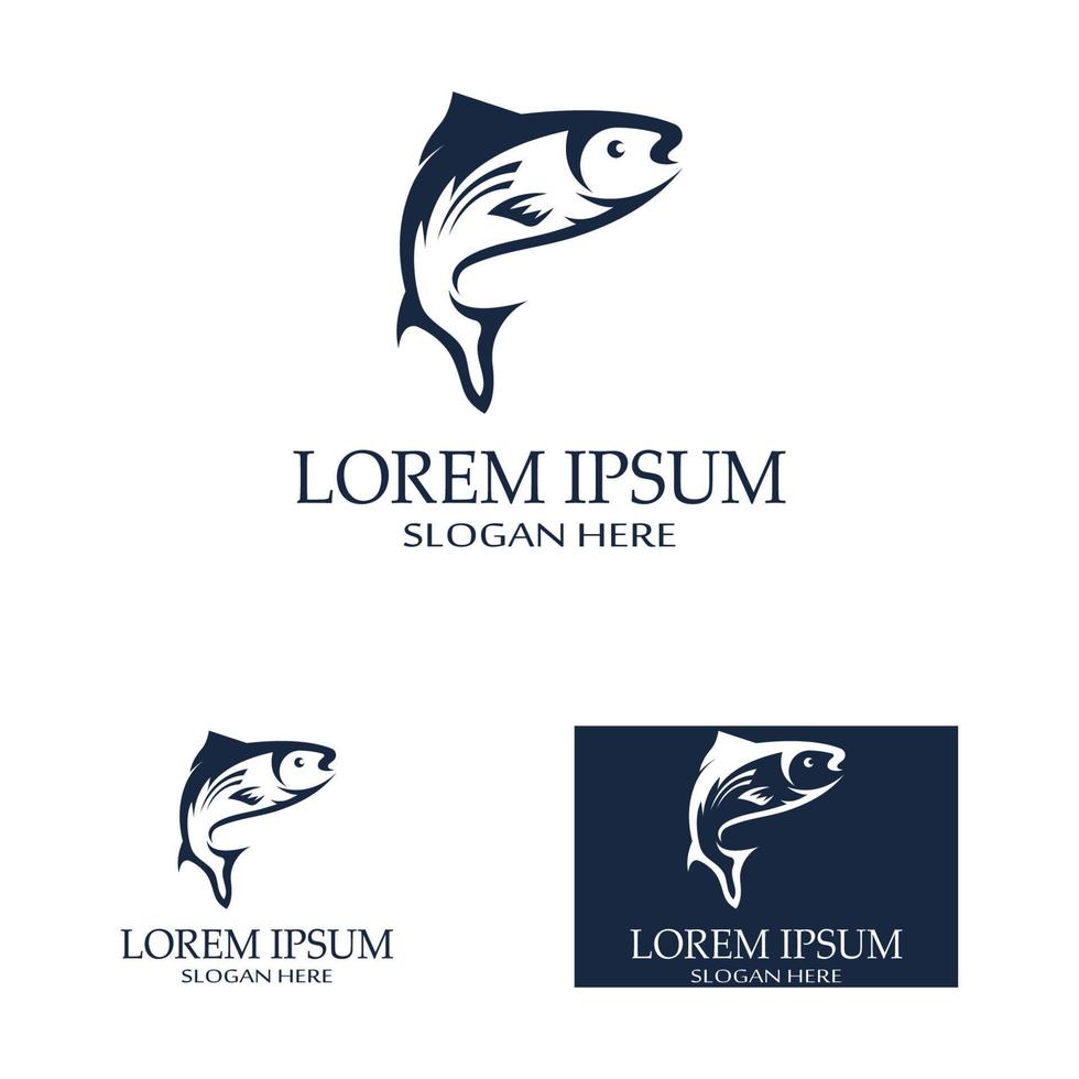 Fish logo template vector