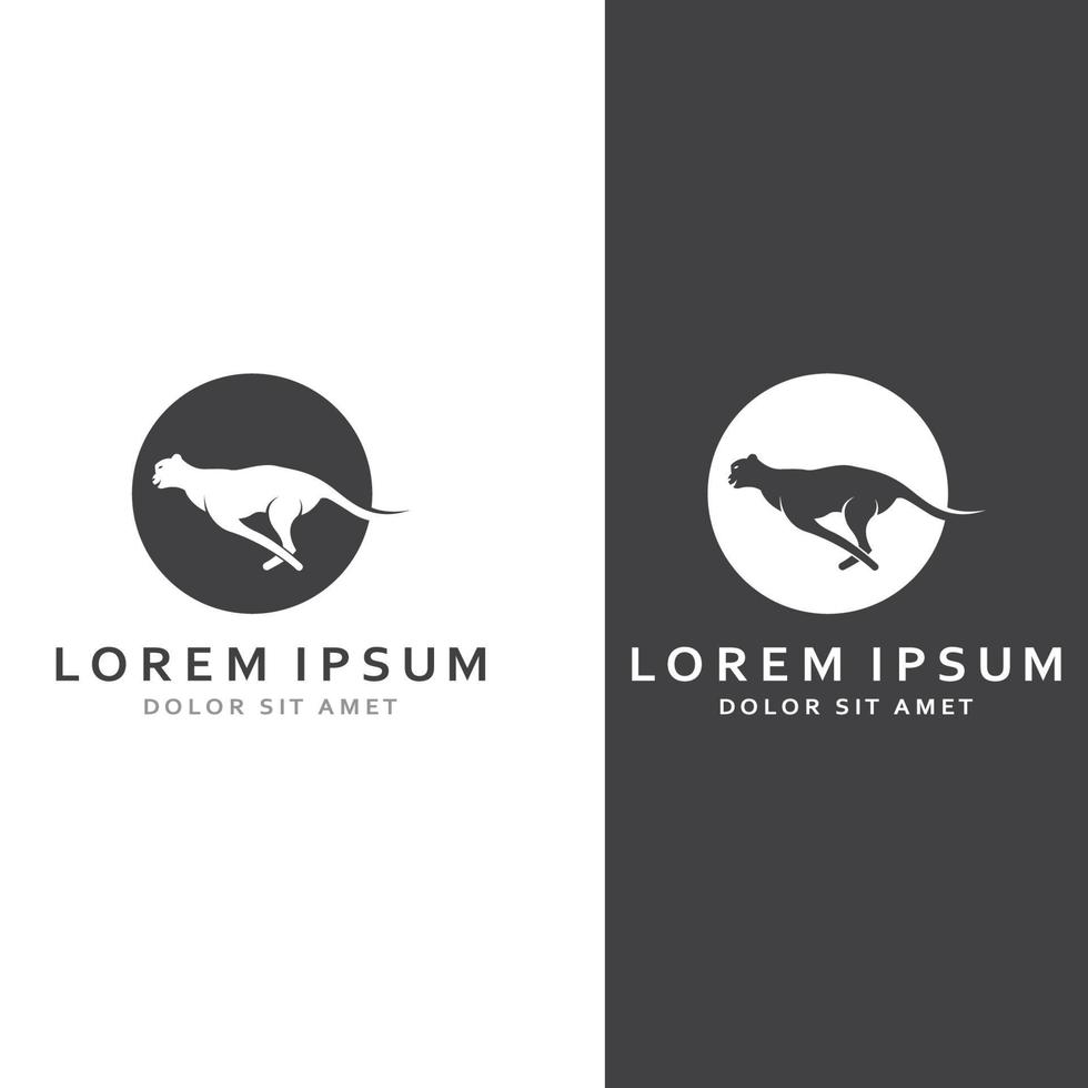 logotipo animal de guepardo con plantilla de ilustración vectorial de concepto de diseño. vector