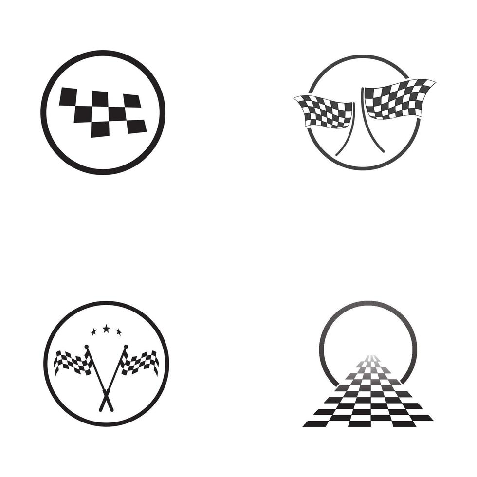 Race flag logo  icon design vector