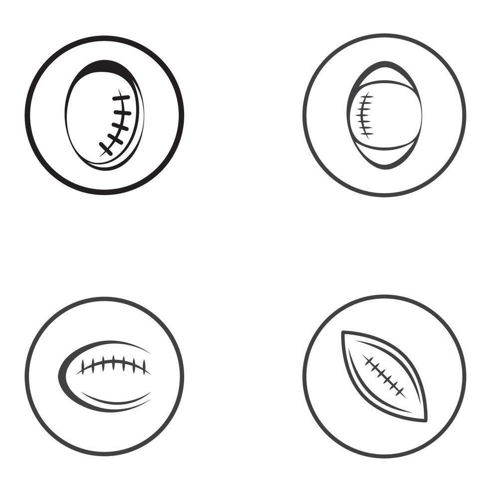 Rugby Ball American Football Icon Vector Logo Template