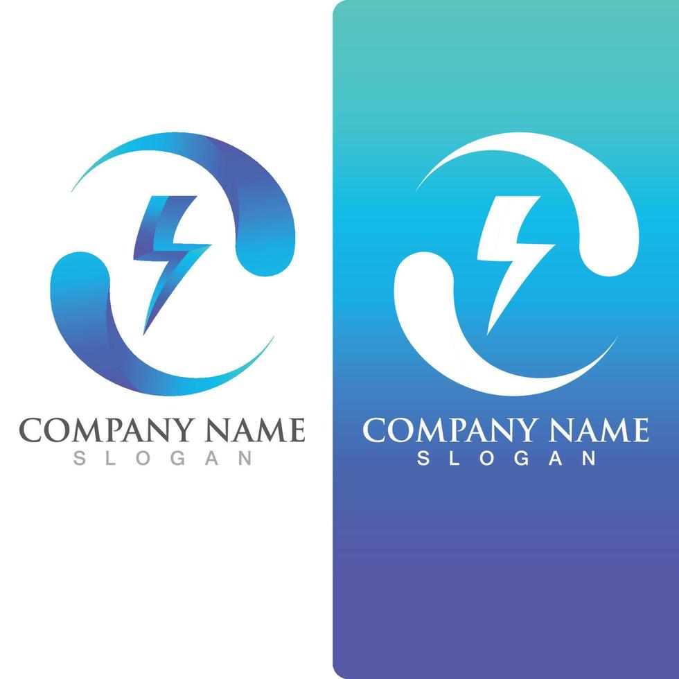 Thunderbolt flash energy  logo and symbol vector