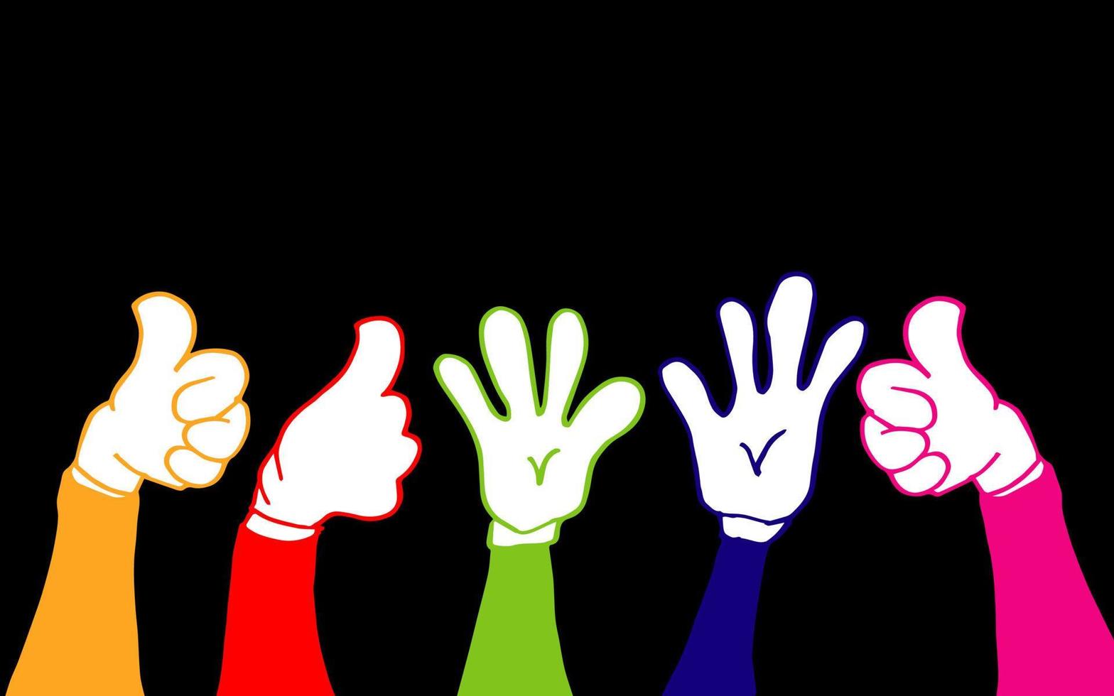 hand drawn of hands clapping ovation. applause, thumbs up gesture on doodle style , vector illustration