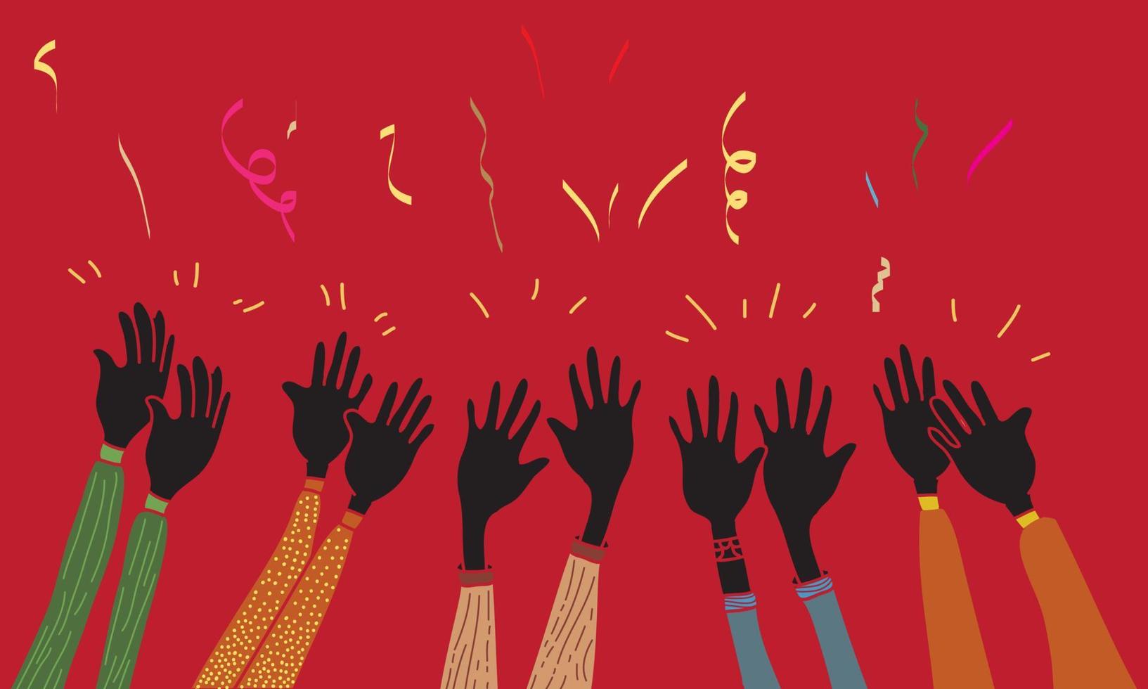 hand drawn of hands clapping ovation. applause, thumbs up gesture on doodle style, vector illustration