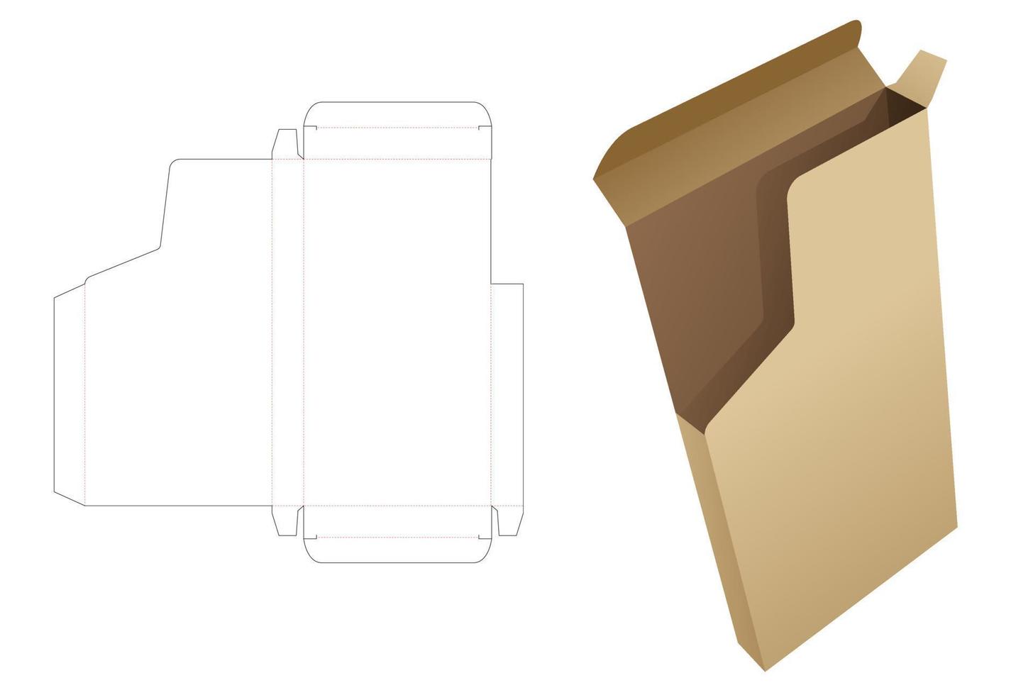 Tin box with open air display die cut template vector