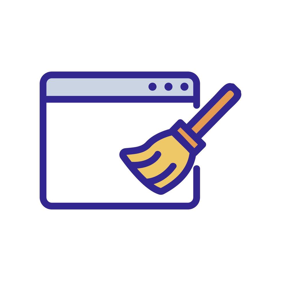 computer cleanup icon vector outline illustration