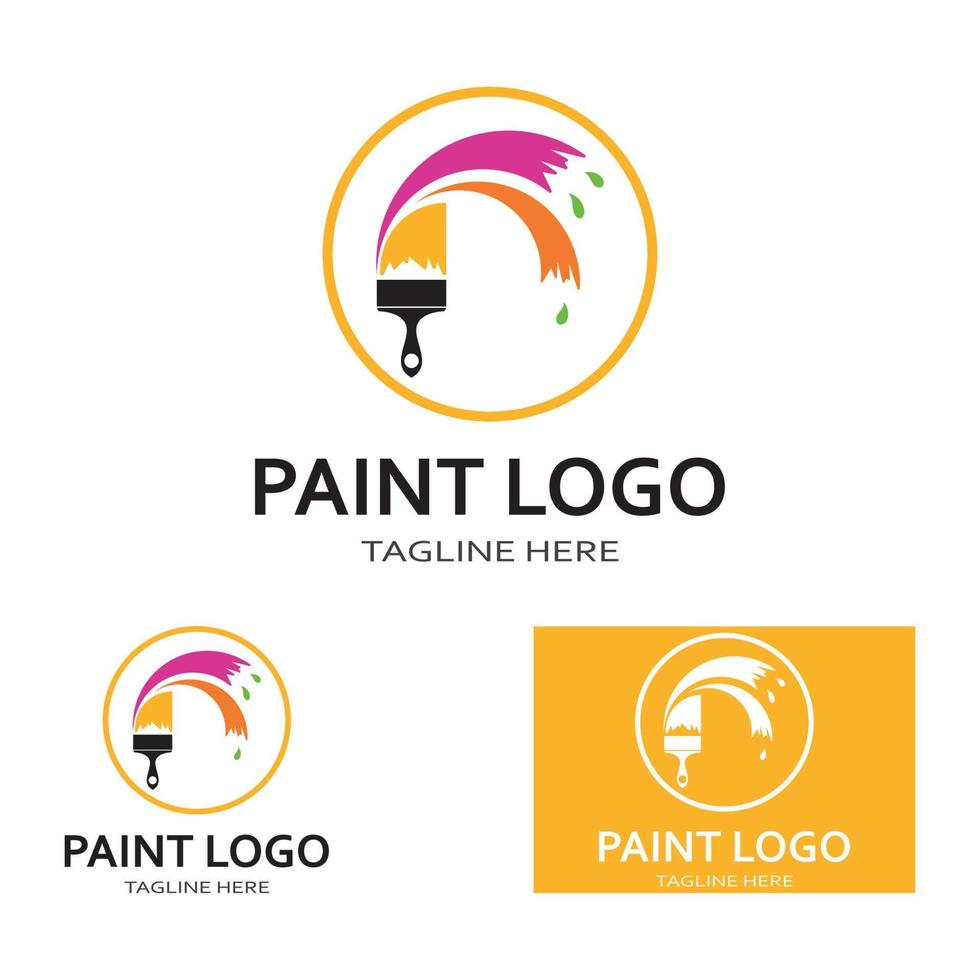 paint brush logo and symbol vector image