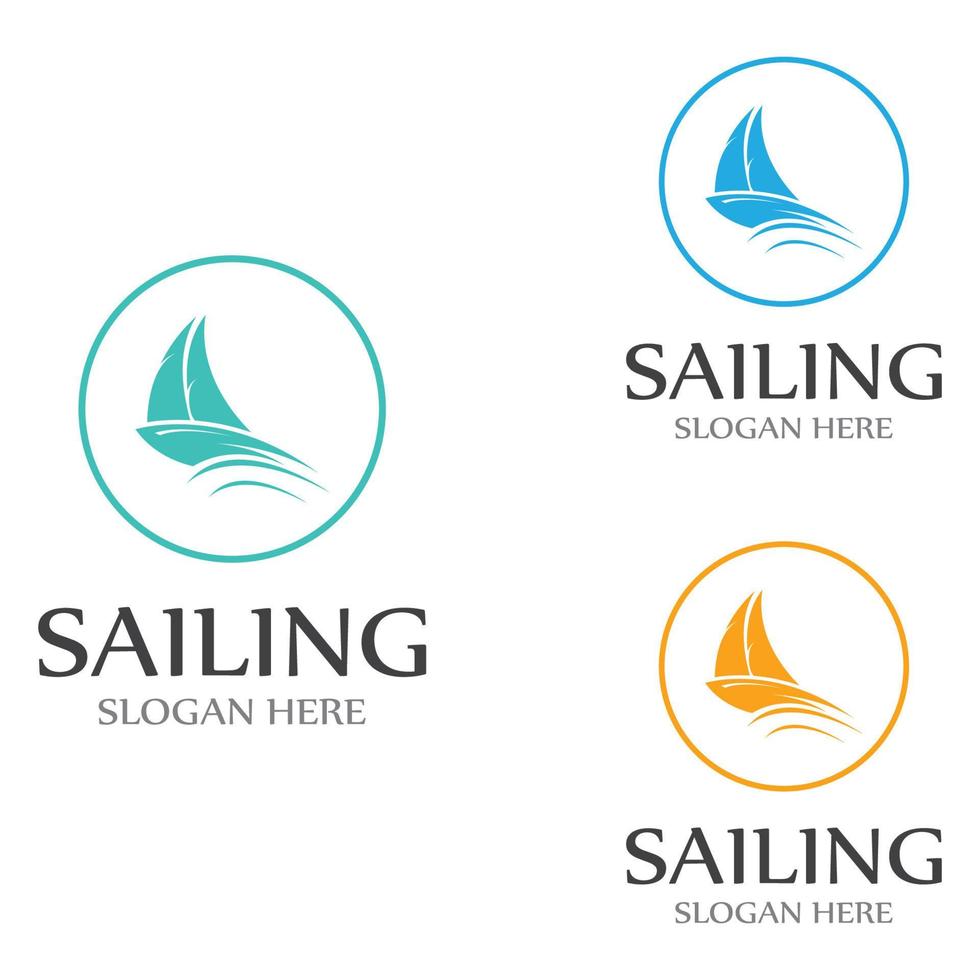 Sailing boat logo Template vector