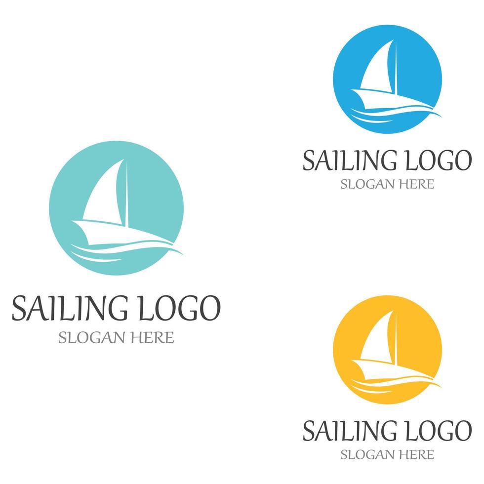 Sailing boat logo Template vector