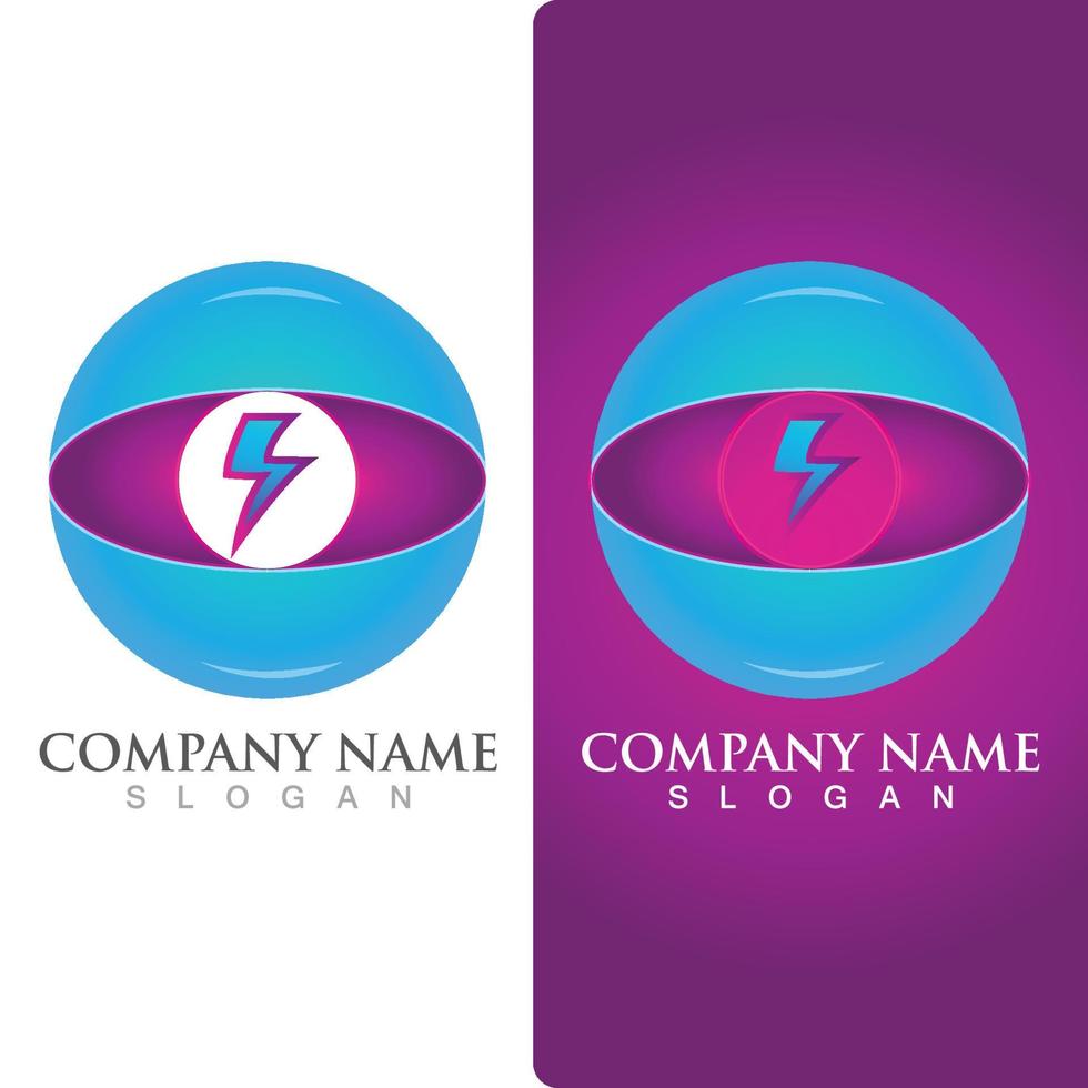 Thunderbolt flash energy  logo and symbol vector