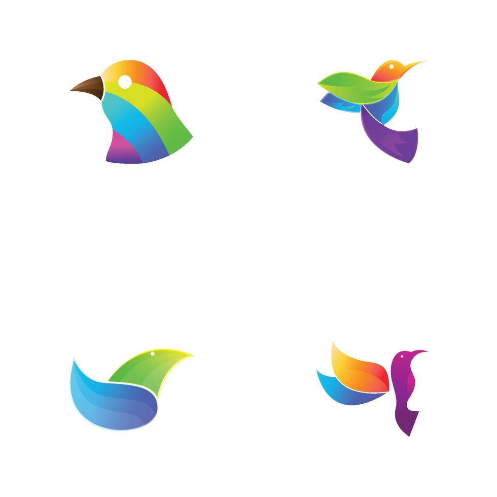 hermoso logotipo de animal de pájaro colorido con ilustración vectorial. vector